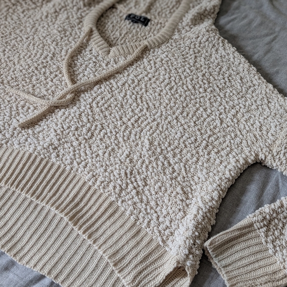 *5/$25* POL popcorn hooded cream sweater - Picture 3 of 4